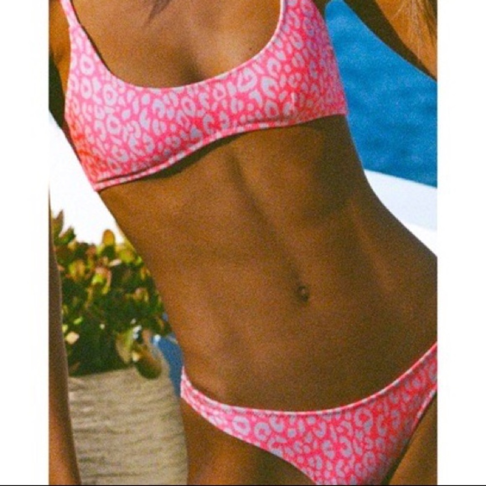 RARE TRIANGL pink leopard bikini set